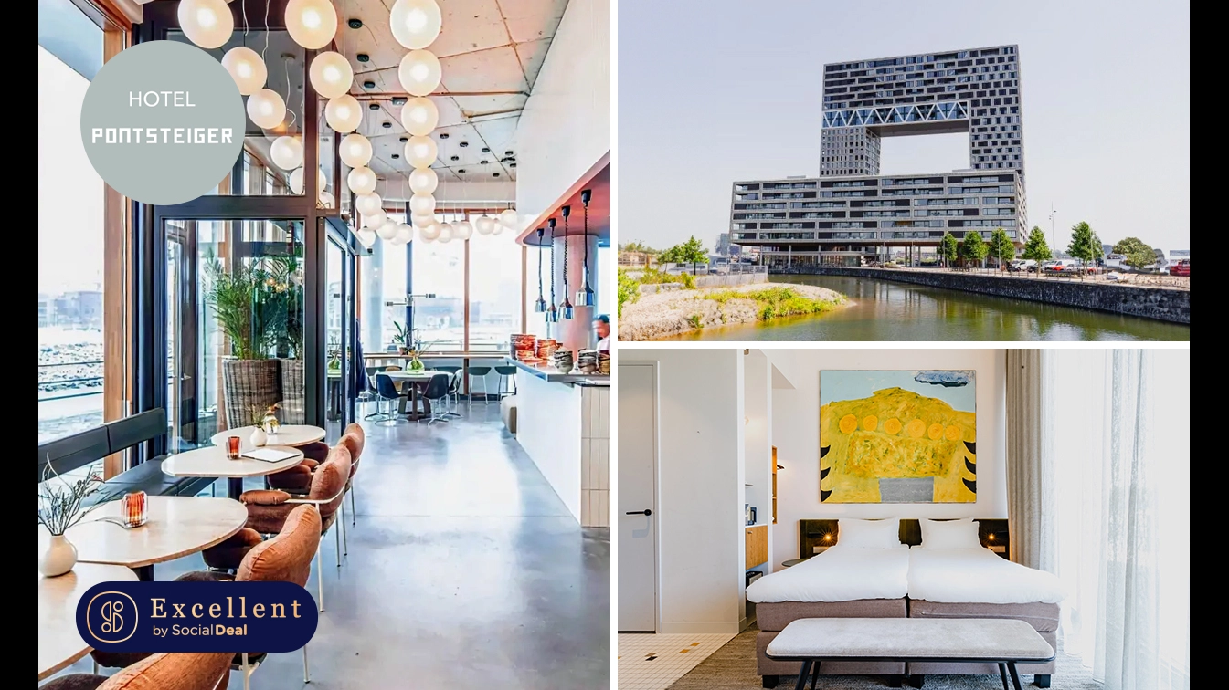 Hotel Pontsteiger, Luxe overnachting voor 2 + drankje in Amsterdam